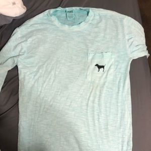 mint long sleeve pink shirt